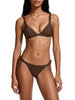 Me Fui bikini triangolo e slip con arricciature marrone