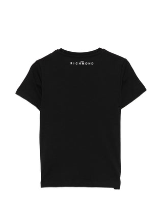 John Richmond T-shirt bambino manica corta con logo nero