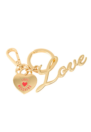 Love Moschino portachiavi donna con cuore logato oro