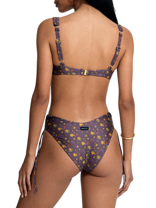 Me Fui bikini reggiseno con ferretti e slip in fantasia floreale viola