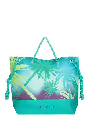 Me Fui borsa mare donna in fantasia tropicale verde