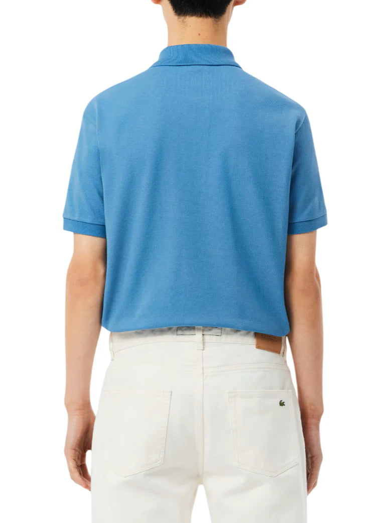 Lacoste polo manica corta 12.12 in piquè blu avio