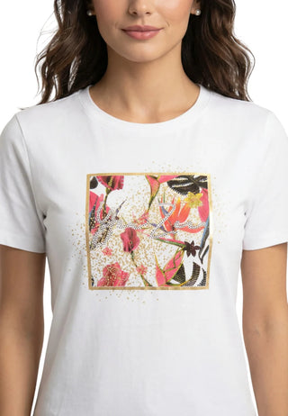 Yes Zee T-shirt manica corta con stampa multicolor bianco