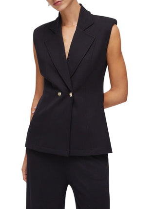Liu Jo gilet doppiopetto in punto Milano nero