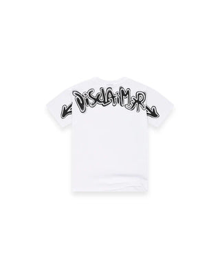Disclaimer T-shirt bambino manica corta bianco