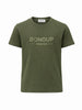 Dondup T-shirt bambino in cotone con logo verde militare