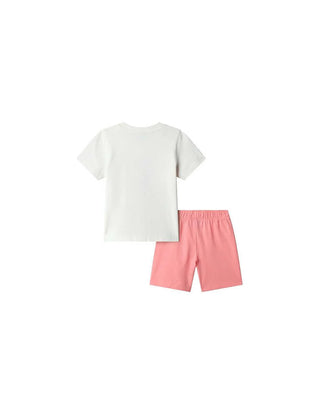 The North Face completo bambina T-shirt e shorts panna rosa
