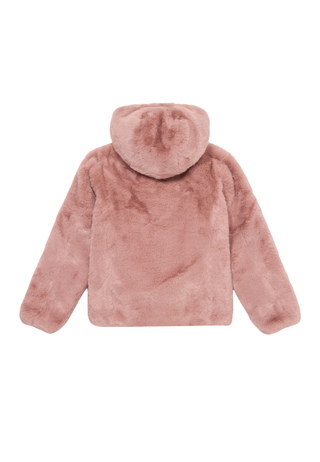 Save the Duck pelliccia ecologica reversibile bambina con cappuccio rosa J33540G-FURY21 80007 SAVE THE DUCK