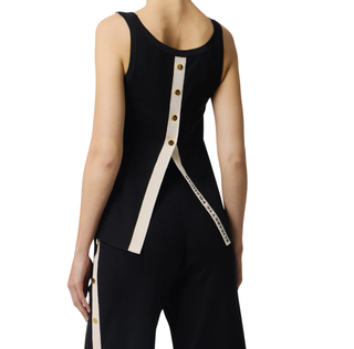 Elisabetta Franchi top in maglia con apertura posteriore nero