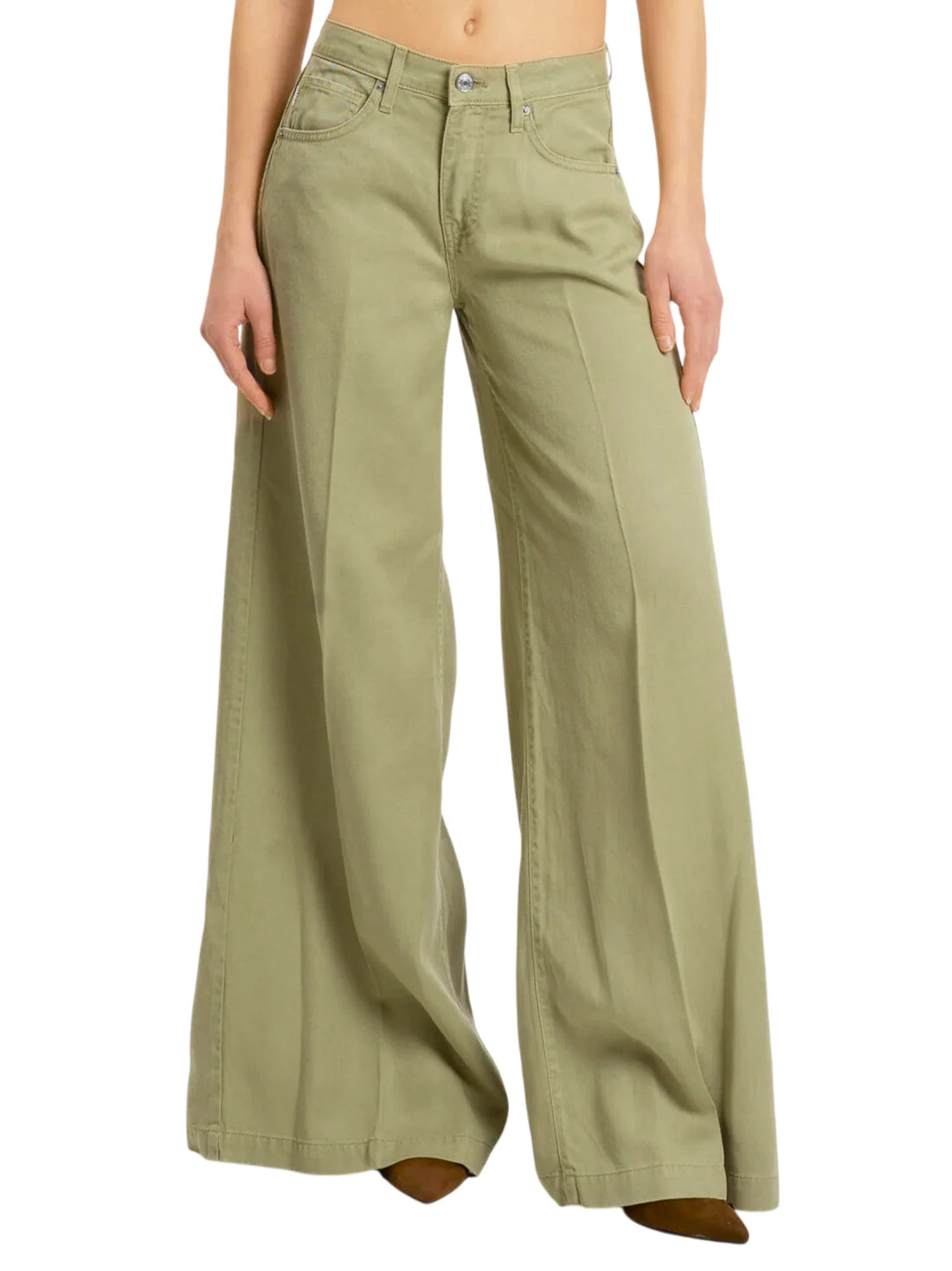 Vicolo jeans palazzo donna verde salvia