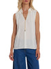 Relish blusa smanicata Jeanne con catenina bianco latte