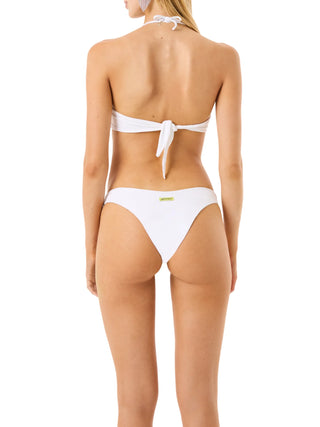 4giveness bikini macramè fascia e slip a V bianco