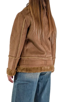 Vicolo montone ecologico con ecopelliccia color cammello TF0091 CAMMELLO VICOLO