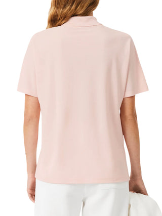 Lacoste polo manica corta donna in piquè rosa