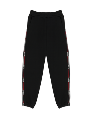 Gcds pantaloni joggers bambino con banda logata nero B2JM3014BA2 BLACK GCDS