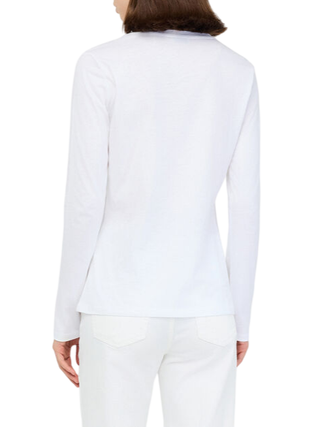 Liu Jo T-shirt manica lunga con logo strass bianco UF5282JS923 P9003 LIU JO