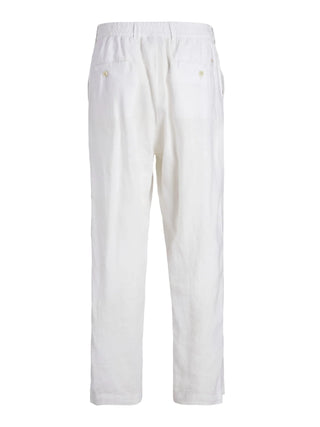 Jack&Jones pantaloni uomo in lino Loose fit bianco