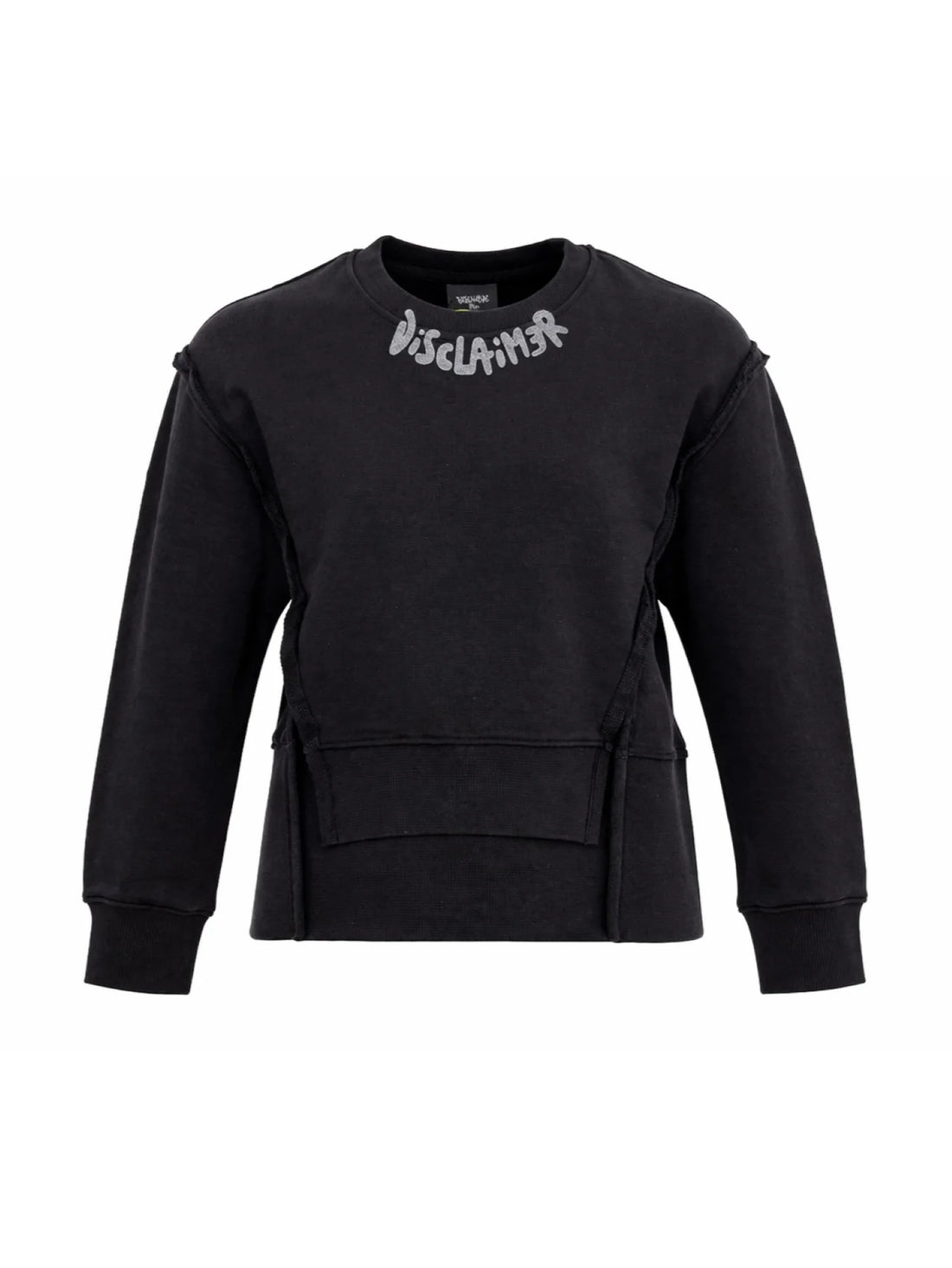 Disclaimer felpa bambina con logo glitter nero