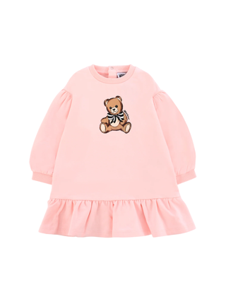Moschino abito neonata in felpa con orsetto rosa MDV0CW-LDA16 50209 MOSCHINO 