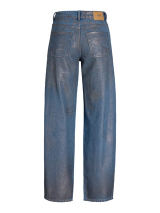 Jjxx jeans effetto laminato gamba larga lavaggio blu