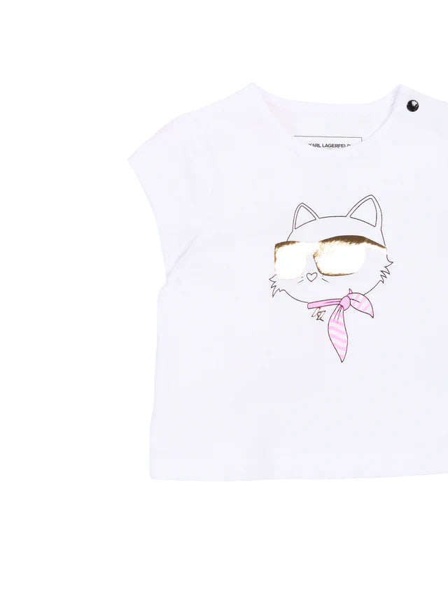 Karl Lagerfeld completo bambina felpa pantaloni T-shirt rosa