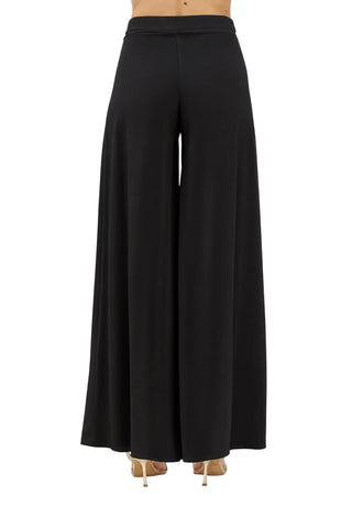 Simona Corsellini pantaloni palazzo donna misto viscosa nero