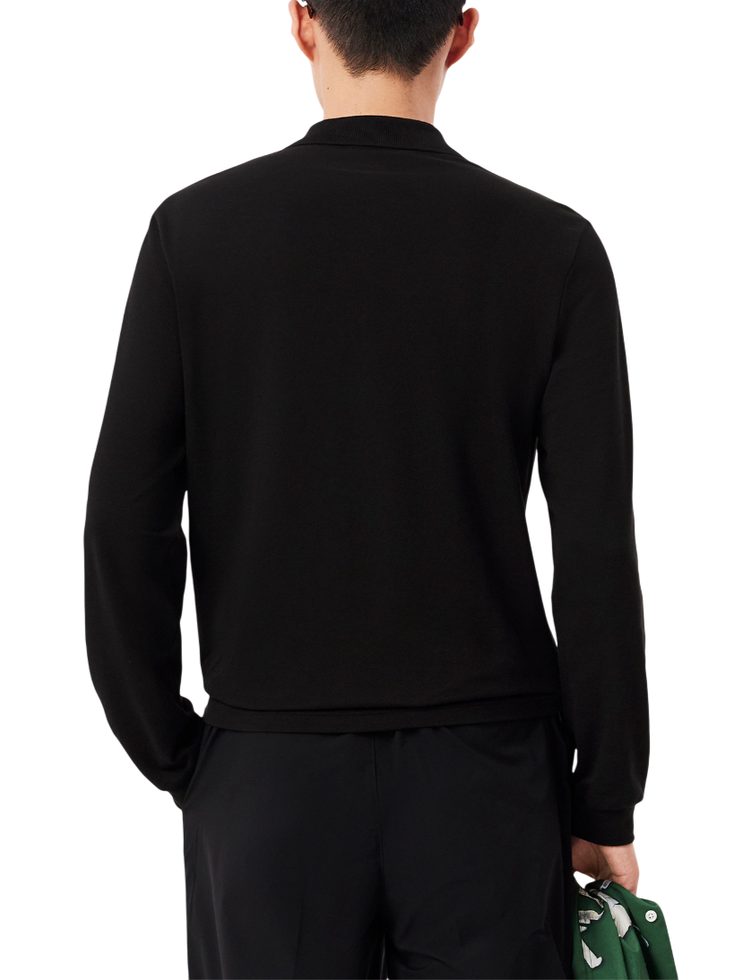 Lacoste polo manica lunga 12.12  in piquè nero