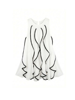 Patrizia Pepe abito bambina in georgette con rouches bianco latte