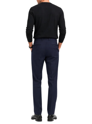 Le Braghe pantaloni uomo slim in cotone blu