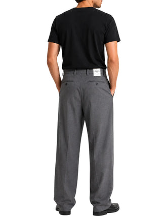 Alta Tensione pantaloni wide leg con pinces a righe grigio