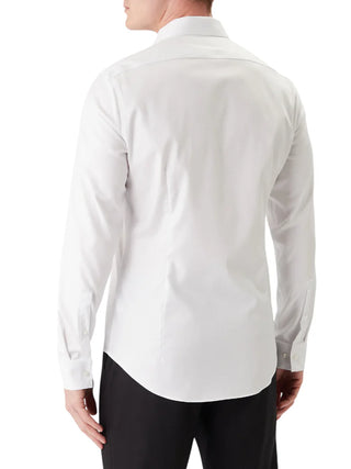 Calvin Klein camicia uomo in cotone stretch no stiro bianco