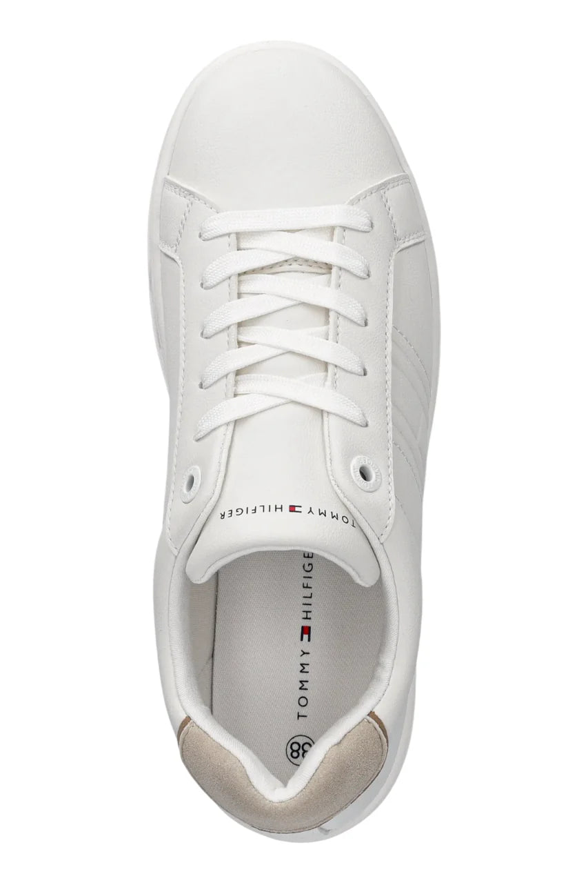 Tommy Hilfiger sneakers bambino in ecopelle bianco