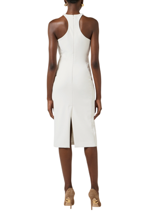 Elisabetta Franchi abito tubino in crepe bianco