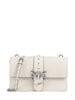 Pinko borsa a tracolla Love One Classic in pelle bianco argento