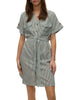 Vero Moda abito chemisier corto donna a righe verde bianco