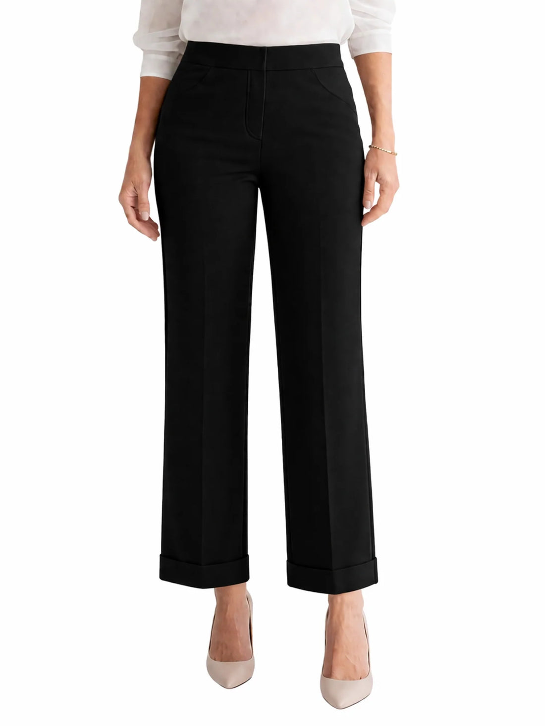 Lola by Sandro Ferrone pantaloni gamba dritta in misto viscosa nero
