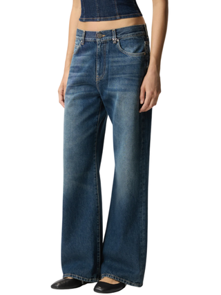 Pinko jeans gamba larga Wanda lavaggio blu 101733-A2RQ PJZ PINKO 