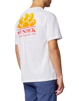 Sundek T-shirt uomo manica corta in cotone bianco