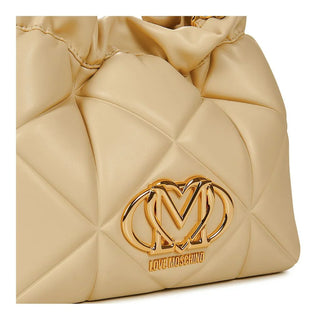 Love Moschino borsa a secchiello in ecopelle trapuntata beige chiaro