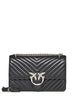 Pinko borsa Love Bag One Classic in pelle chevron nero argento