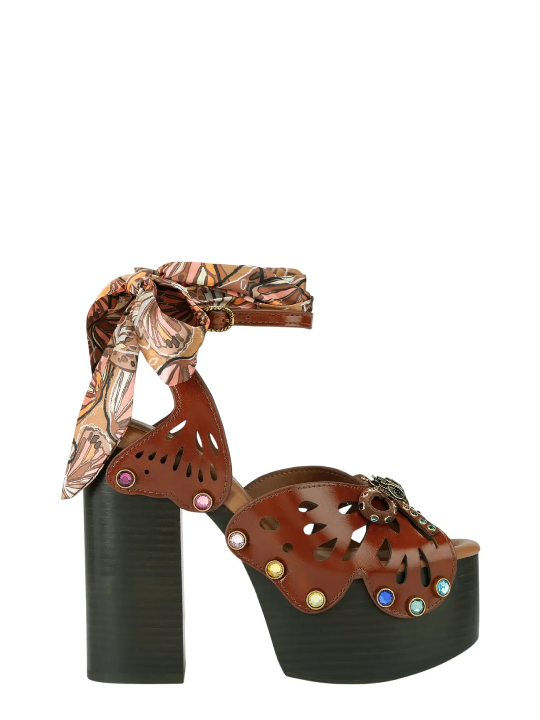 Kurt Geiger sandali Butterfly Platform con dettagli gioiello marrone