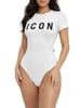 Icon body donna manica corta con logo bianco