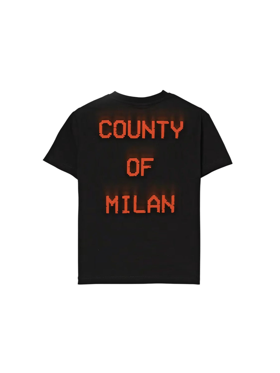 County of Milan T-shirt bambino manica corta stampa iconica nero