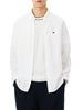 Lacoste camicia in lino uomo con tasca bianco