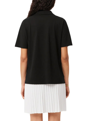 Lacoste polo manica corta donna in piquè nero