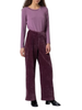 Surkana pantaloni gamba larga in velluto viola