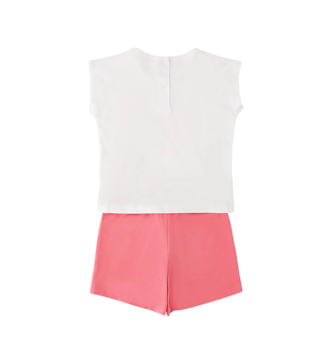 iDo completo estivo bambina T-shirt e shorts bianco rosa