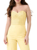 Silence top crop donna con strass giallo