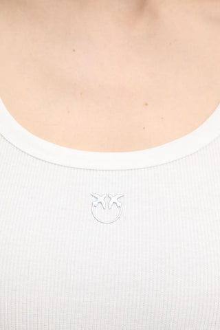 Pinko canotta a costine Calcolatore bianco