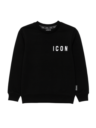 Icon felpa bambino con logo nero IBSW00921 9000 ICON